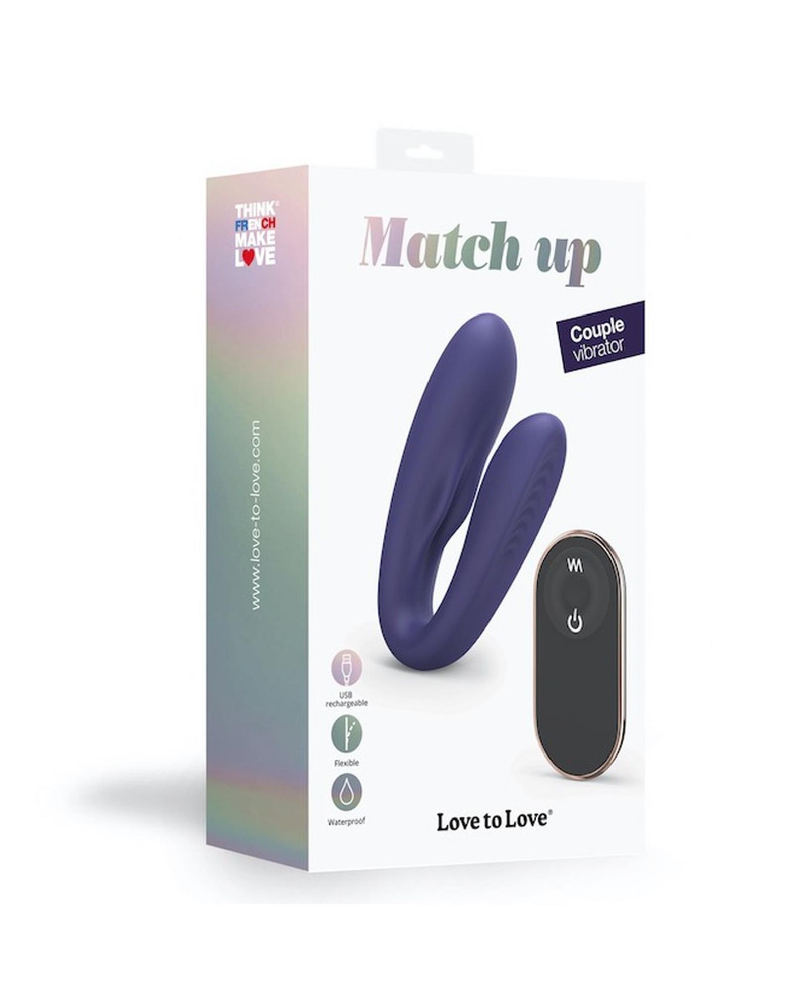 Love to Love Match Up Midnight Indigo - Wibrator dla par z pilotem, Niebieski