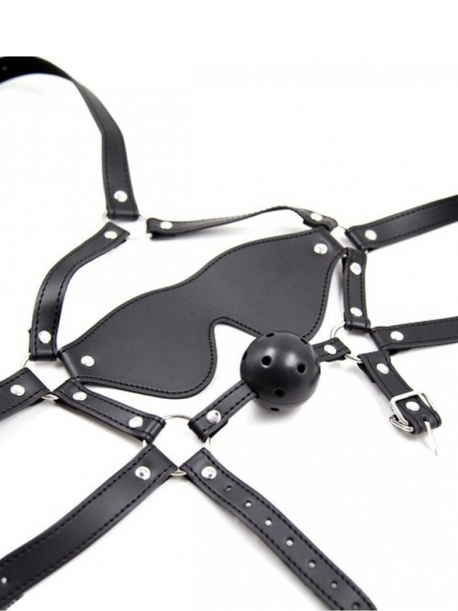 Argus eye mask with ball gag - Maska bdsm z kneblem