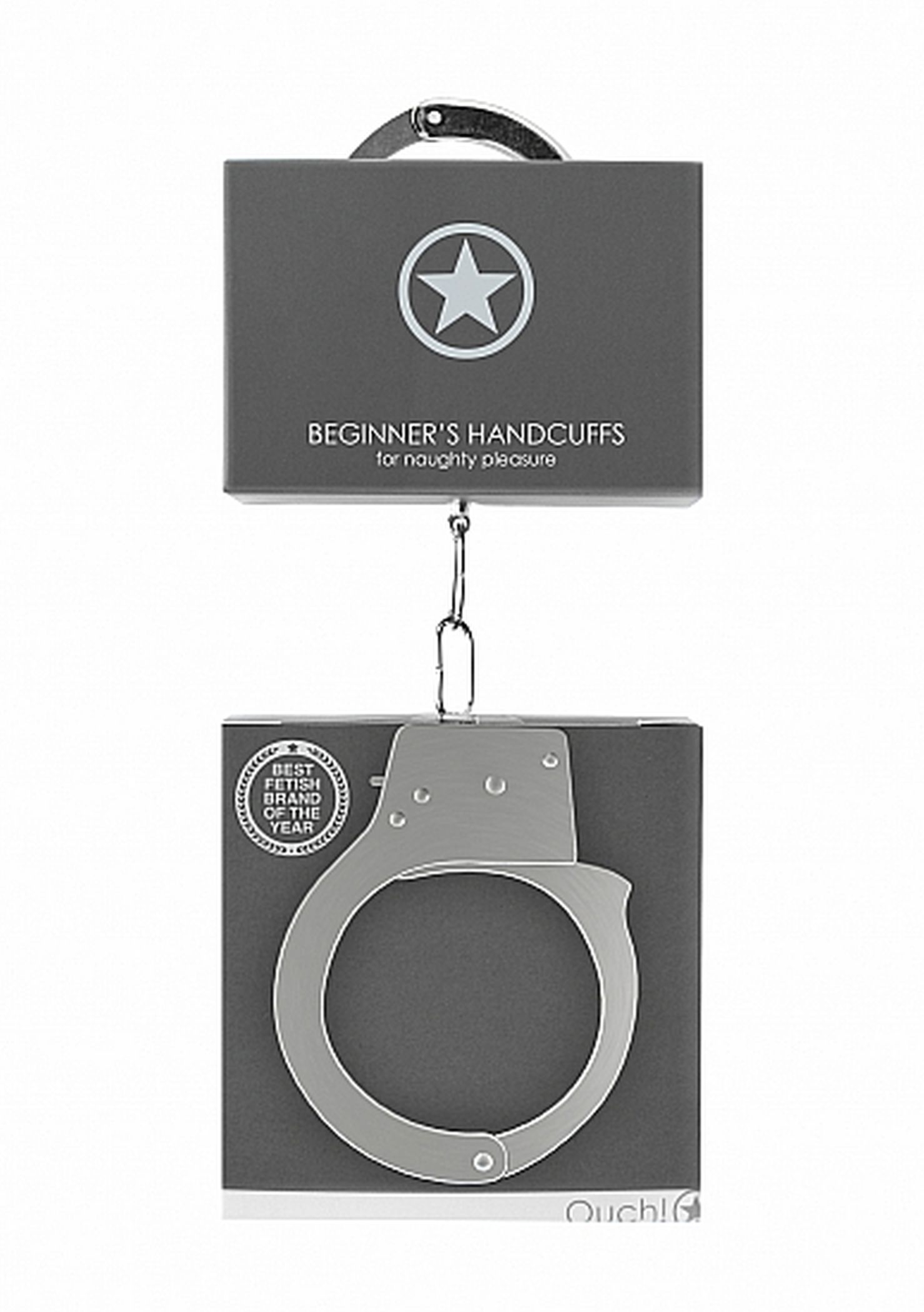 Ouch! Beginner"S Handcuffs Metal - Kajdanki metalowe Srebrny