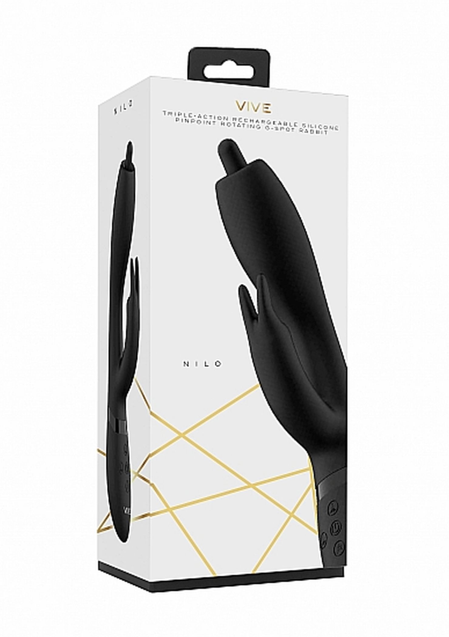 Vive Nilo Pinpoint Rotating G Spot Rabbit Black - Wibrator króliczek Czarny