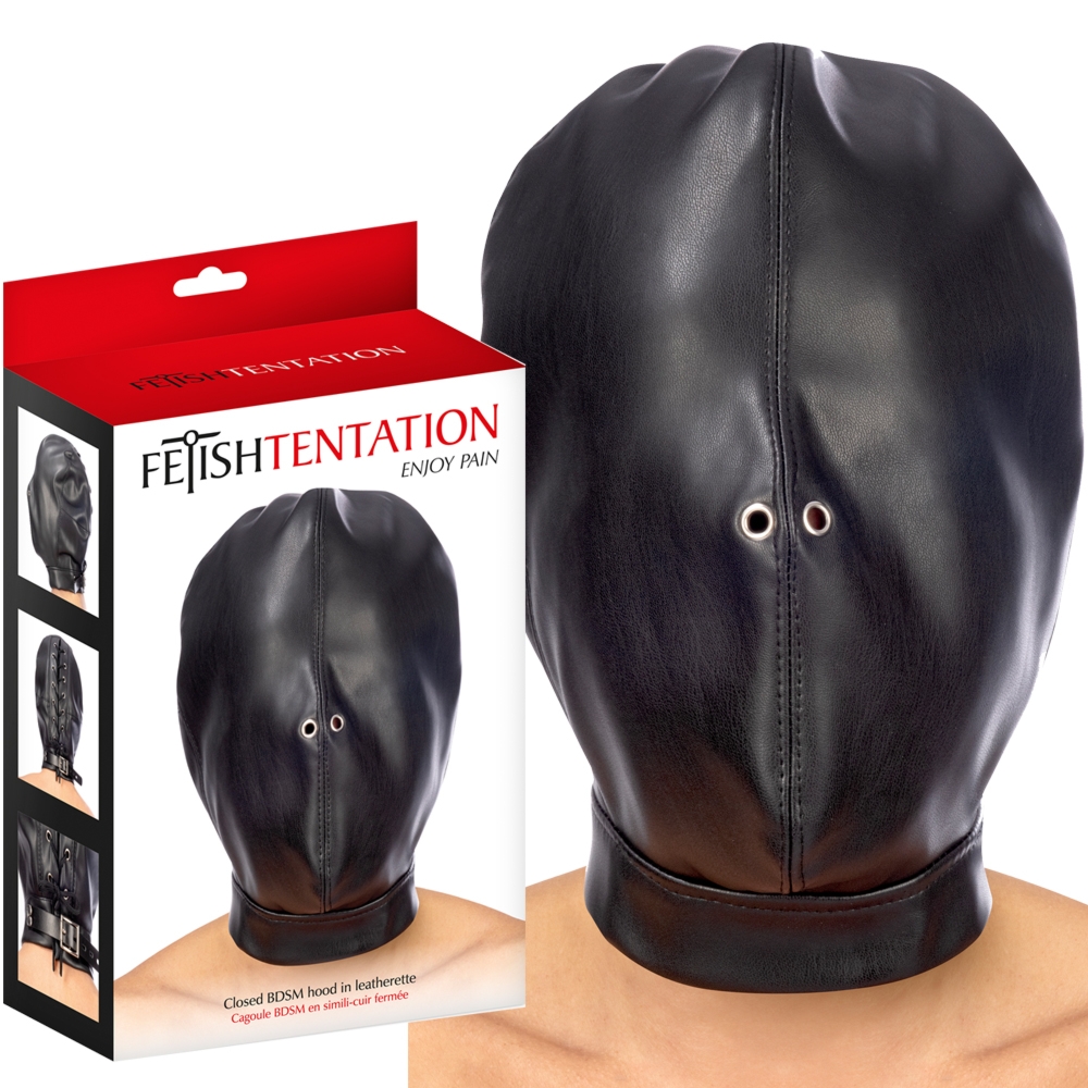 Fetish tentation Maska Closed BDSM Hood in leatherette - maska bdsm