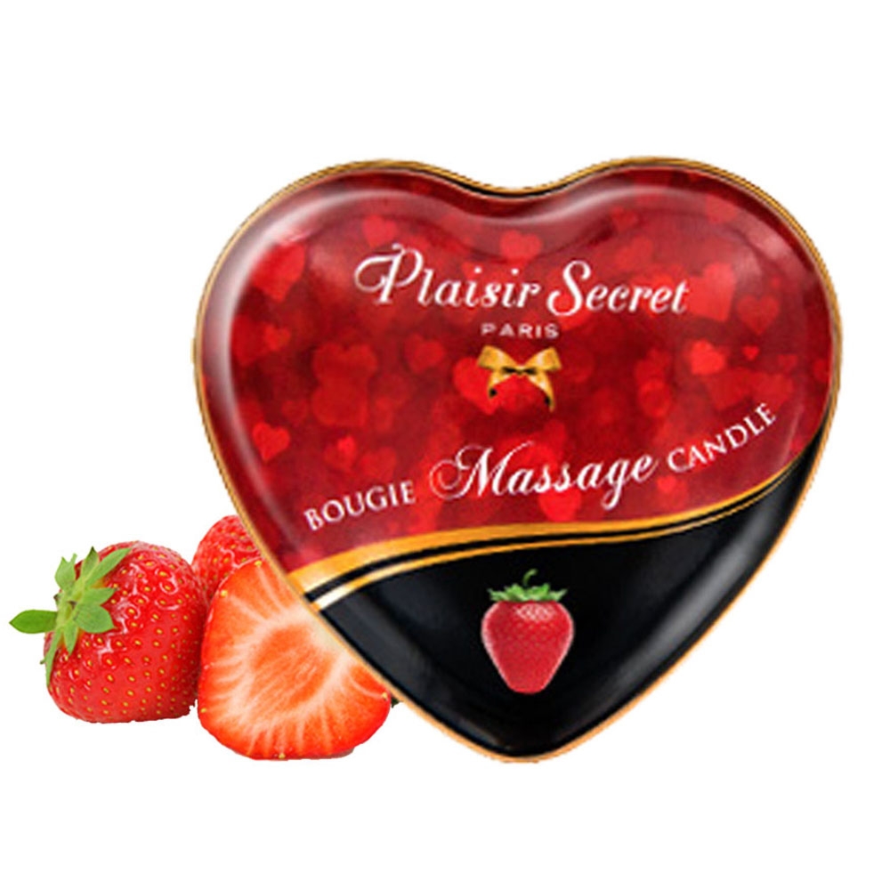 Plaisir secrets Massage Candle STRAWBERRY - Świeca do masażu, zapach truskawek