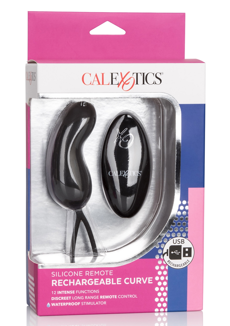 CalExotics Remote Rechargeable Curve Black - Wibrujące jajeczko na pilota