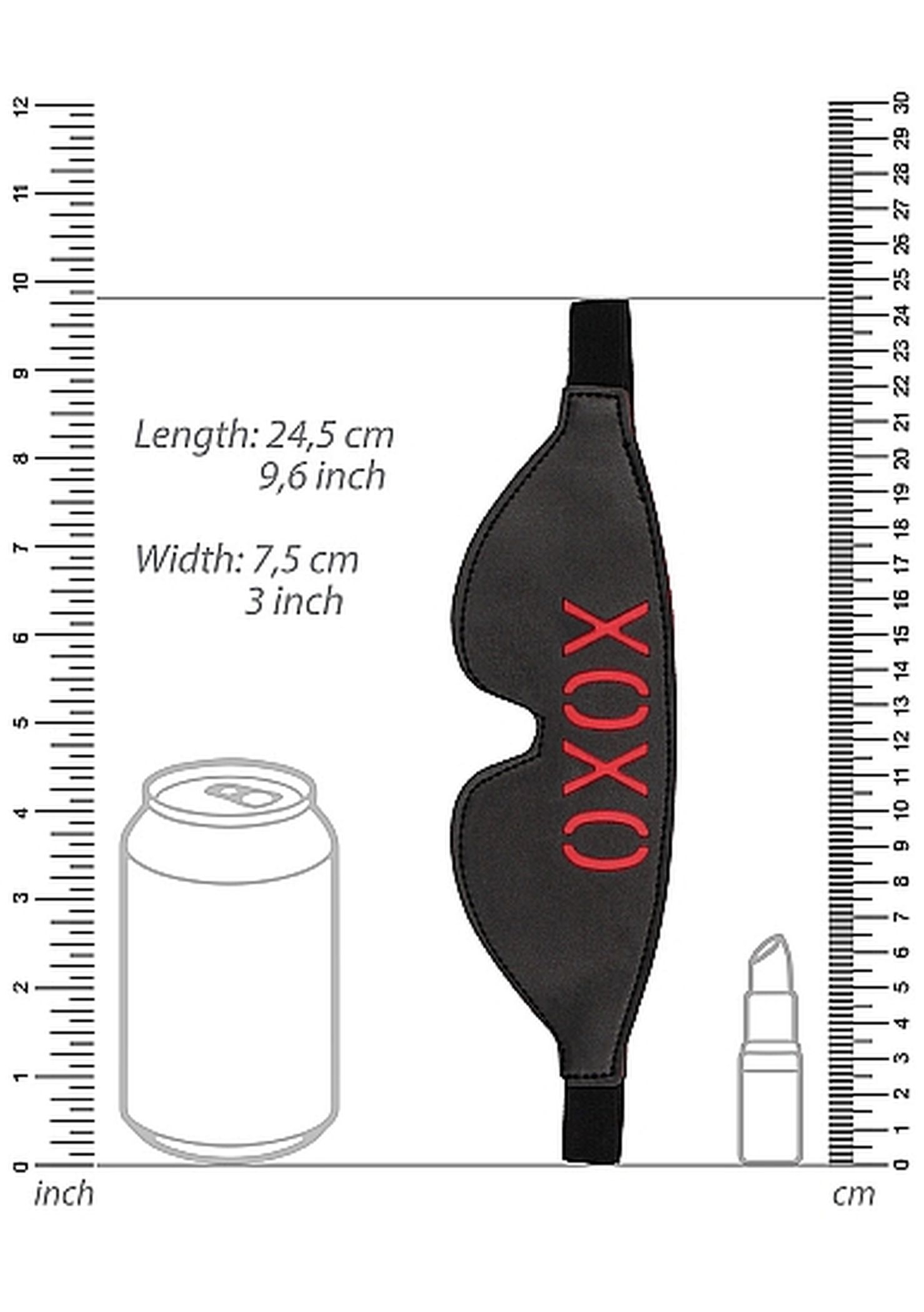 Ouch! Blindfold Xoxo Black - Maska na oczy "xo xo"