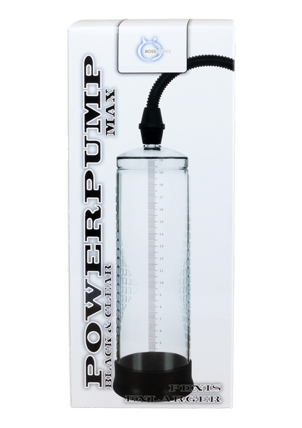 Boss Series Powerpump Max Black&Clear - Pompka powiększająca penisa, czarna