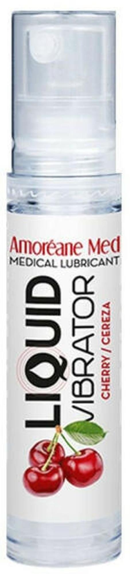 Amoreane Liquid Vibrator Cherry 10Ml - Lubrykant stymulujący