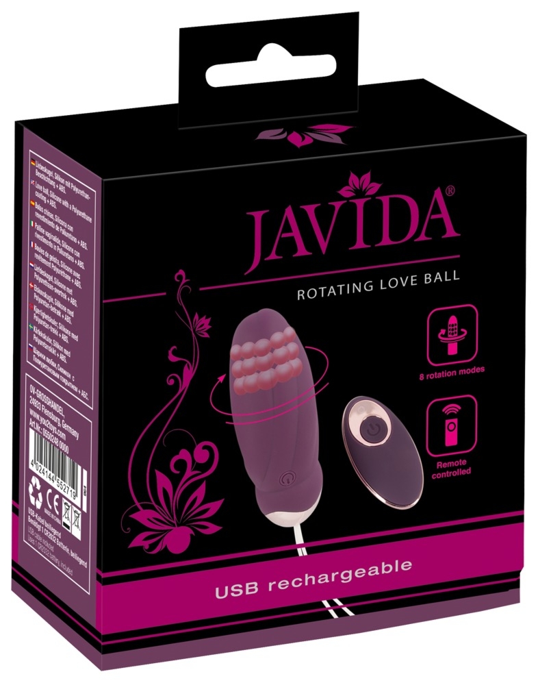 JAVIDA rc rotating love ball - Wibrator kulka z opcją rotacji + pilot