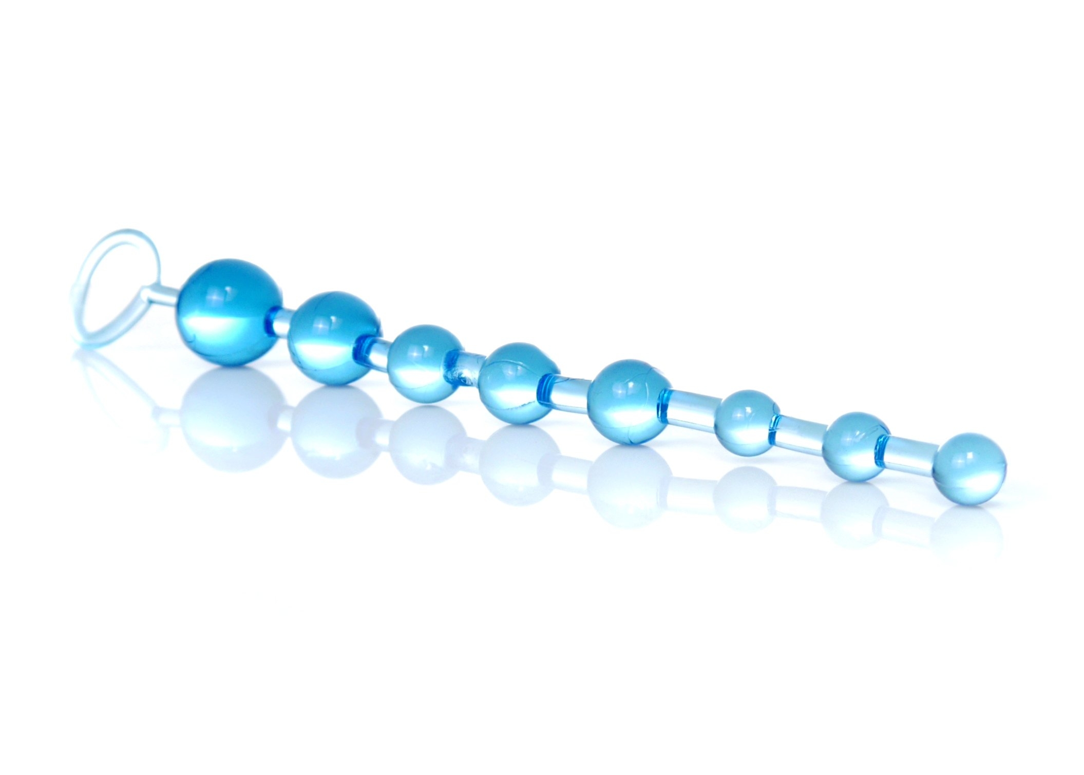 Boss Series Jelly Anal 10 Beads Blue - Koraliki analne, niebieskie