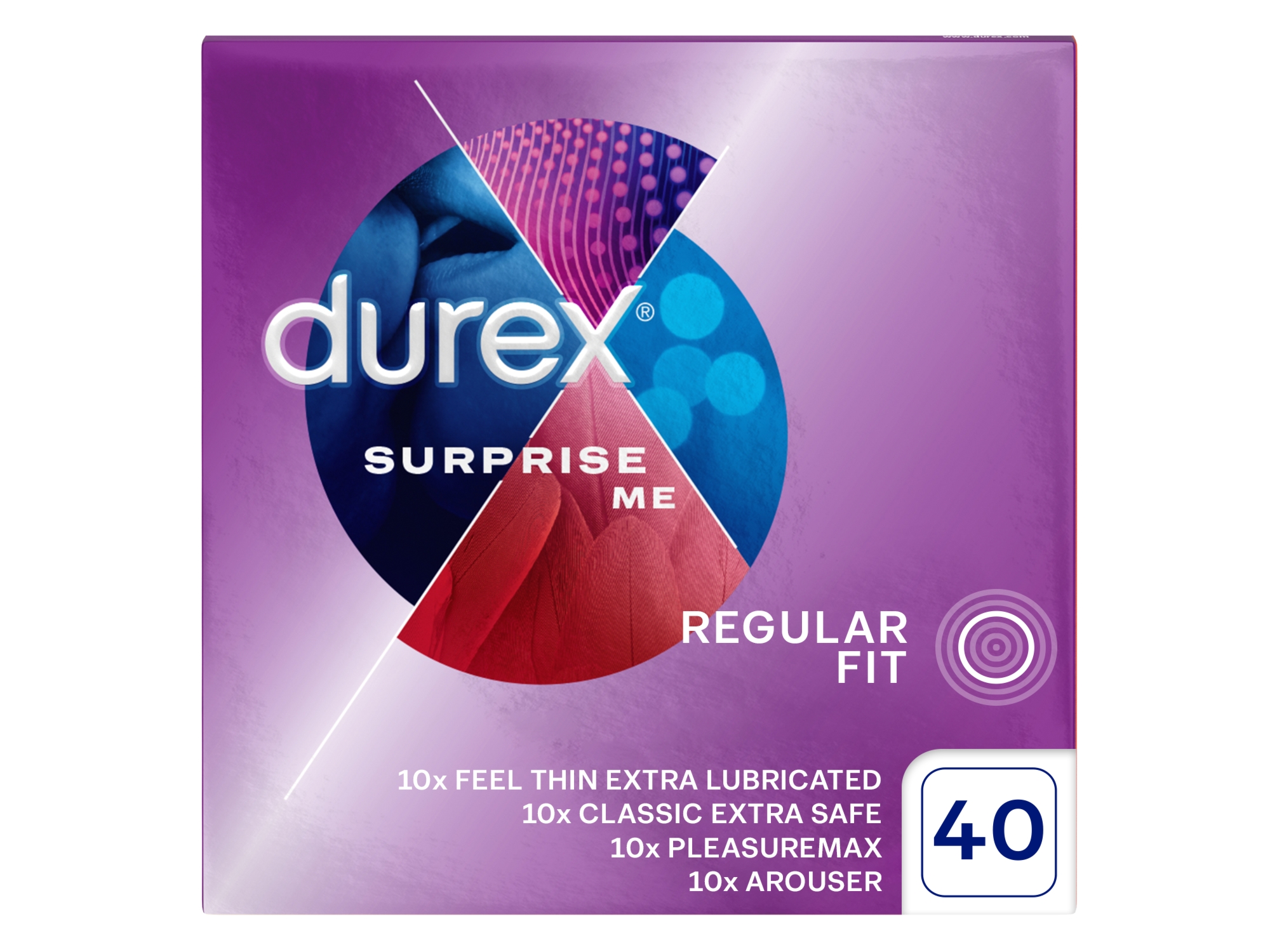 Durex Surprise me - Mix prezerwatyw, 40 szt.
