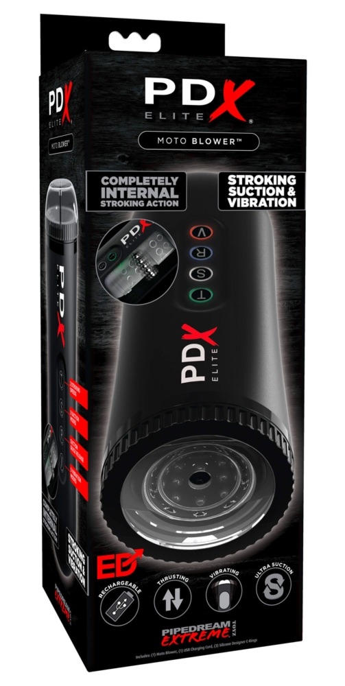 PDX Elite moto blower - Masturbator wibrujący oralny z ruchem pulsacyjnym