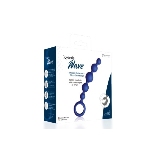 JoyDivision Joyballs Wave - Koraliki analne, niebieski
