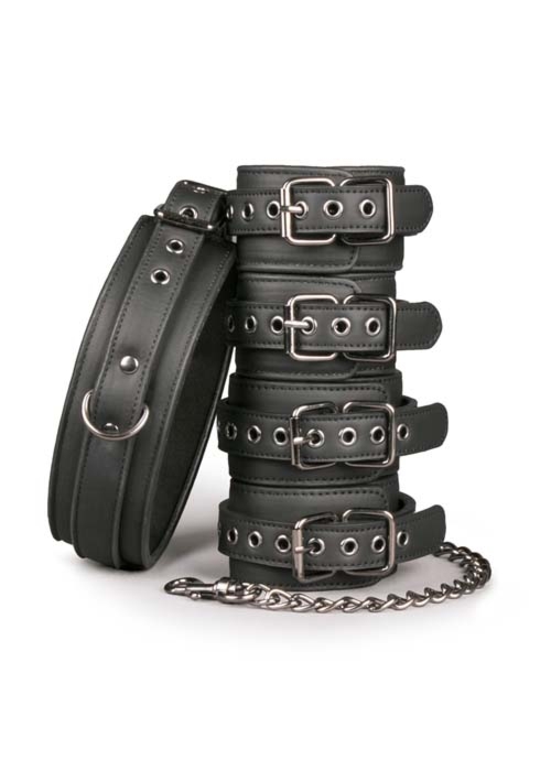 Easy Toys Fetish Set With Collar, Ankle And Wrist Cuffs - Zestaw do krępowania