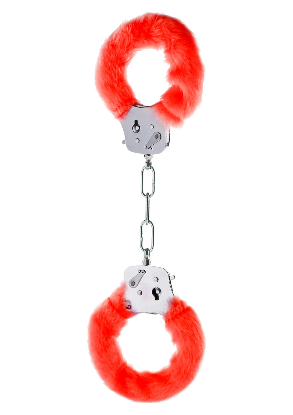 ToyJoy Furry Fun Cuffs Red Plush - Kajdanki z futerkiem, czerwone