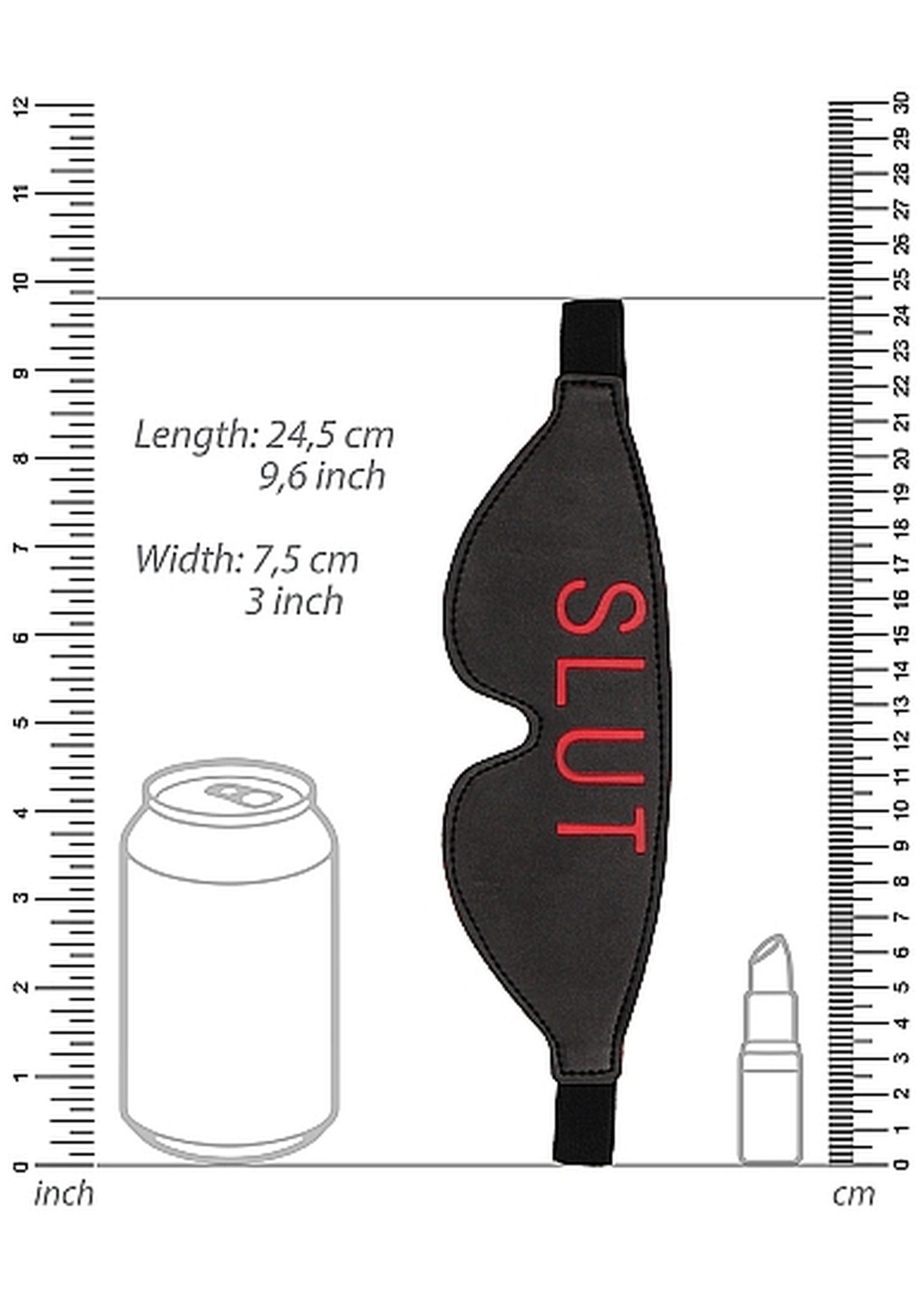 Ouch! Blindfold Slut Black - Maska na oczy "Slut"