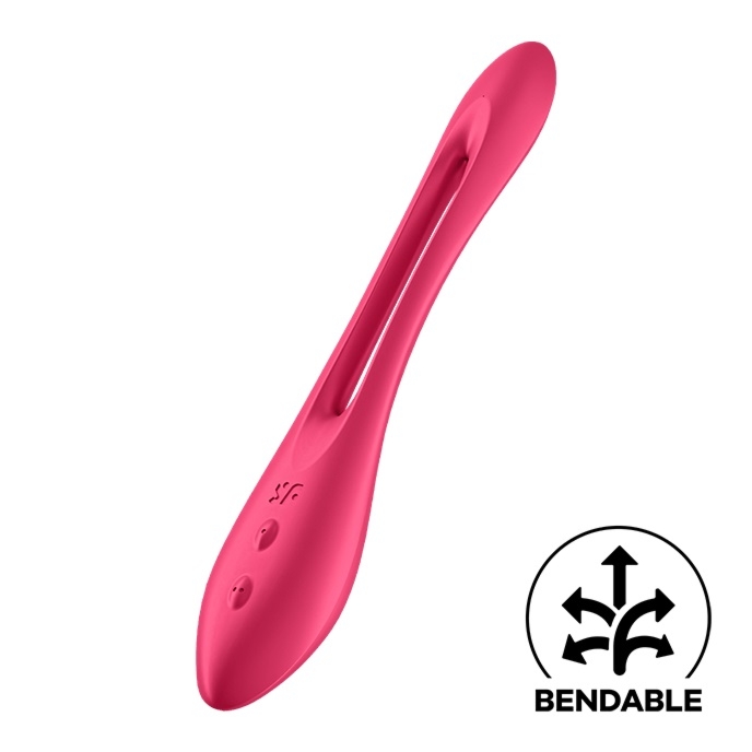 Satisfyer Elastic Joy Multi Vibrator (Red) - Wibrator elastyczny dla niej lub dla par Czerwony