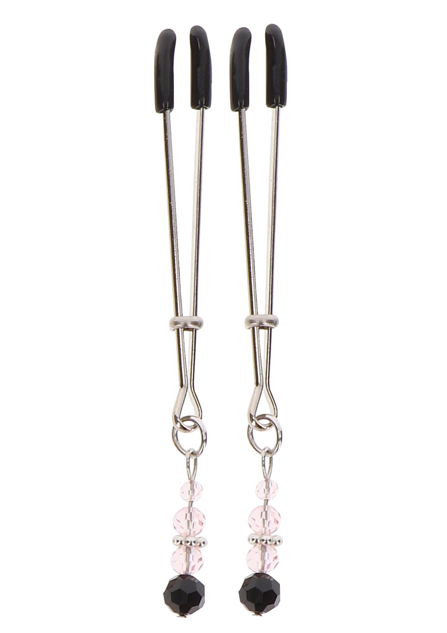 Taboom Tweezers With Beads Silver - Zaciski na sutki ozdobne