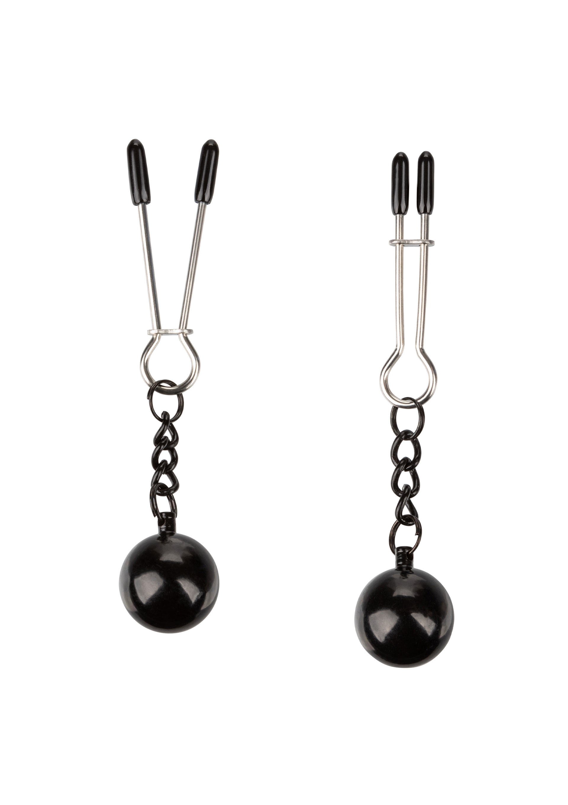 CalExotics weighted tweezer nippleclamps - Klipsy na sutki z odważnikami