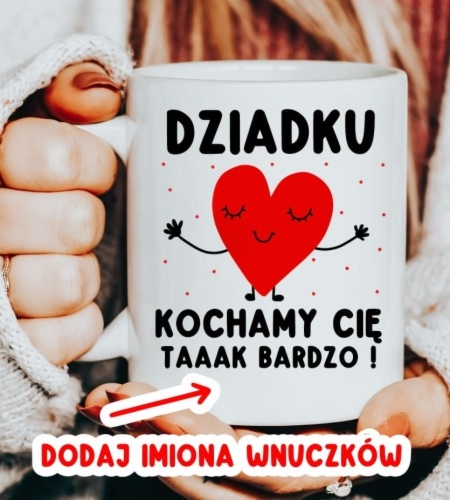Personalizowany kubek dla dziadka 330 ml z imionami wnuczków