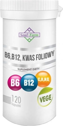 Witamina B6 + B12 + kwas foliowy 120 kapsułek