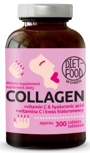 Kolagen z kwasem hialuronowym i witaminą C 300 tabletek