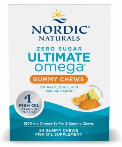 Ultimate Omega Gummy Chews 1200 mg 54 żelki o smaku owoców tropikalnych