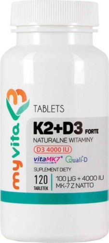 Witamina K2 + D3 Forte 4000 IU i K2 100 µg 120 tabletek