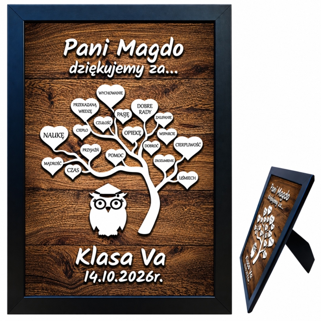 Ramka z personalizowanym plakatem podziękowaniem dla nauczyciela