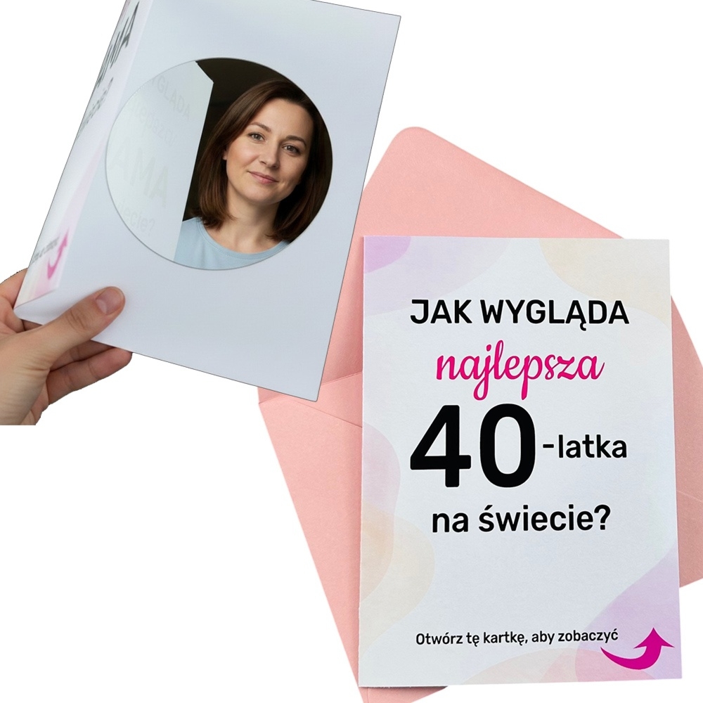 Personalizowana kartka urodzinowa z lusterkiem w środku