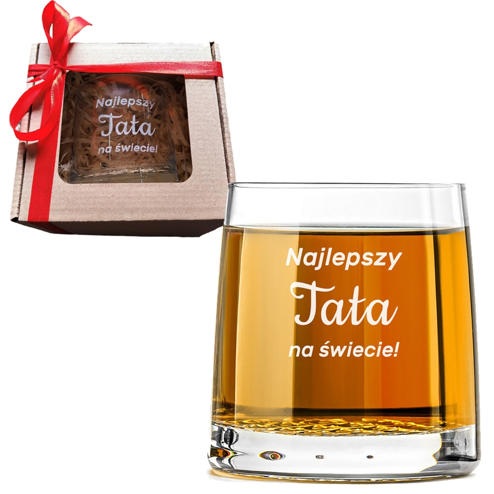 Szklanka do whisky KROSNO dla Taty z grawerem - prezent na Dzień Ojca Święta Urodziny