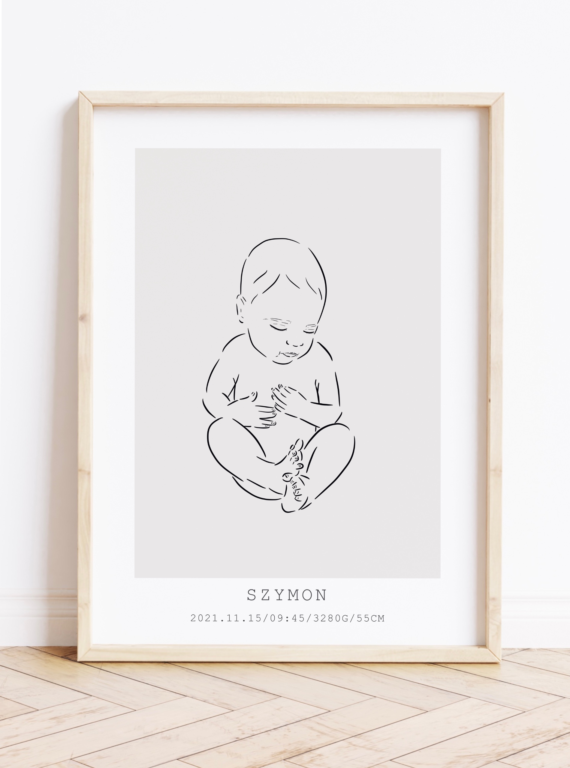 prezent dla niemowlaka - metryczka dla dziecka, wzór 5 50x70