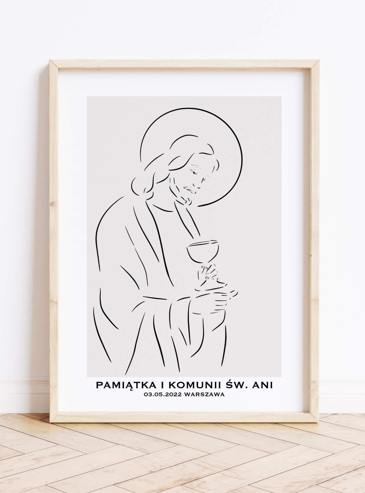 Personalizowany prezent na Komunię Świętą - grafika z Jezusem 10x15cm