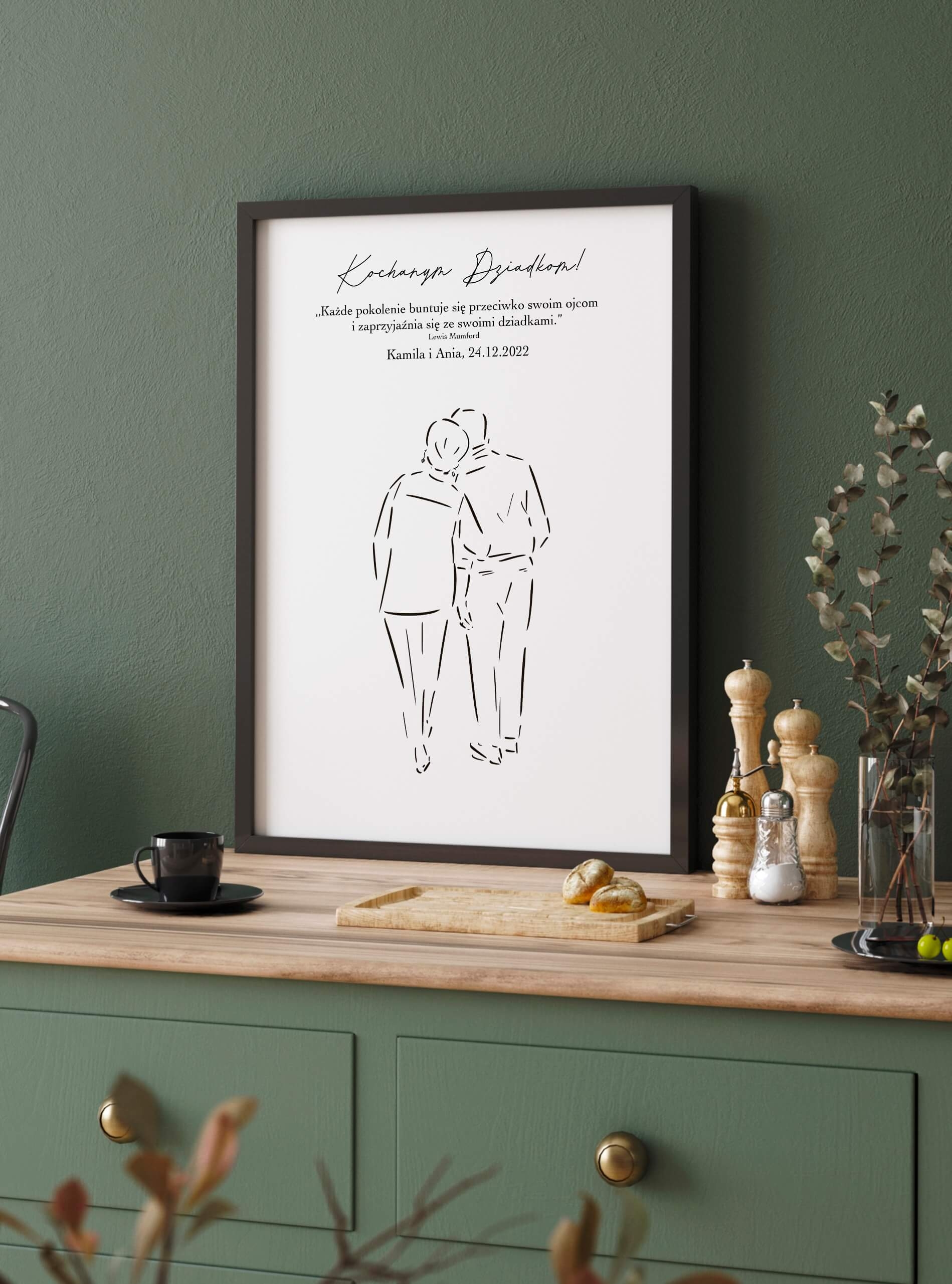 prezent na rocznicę ślubu dla dziadków - personalizowany obraz 10x15cm