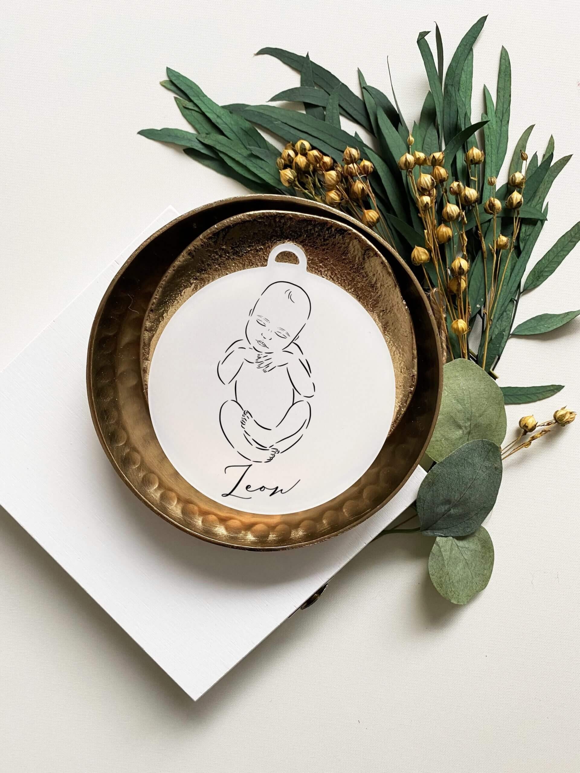 Duża bombka na szkle akrylowym dla chłopca - Moje pierwsze święta