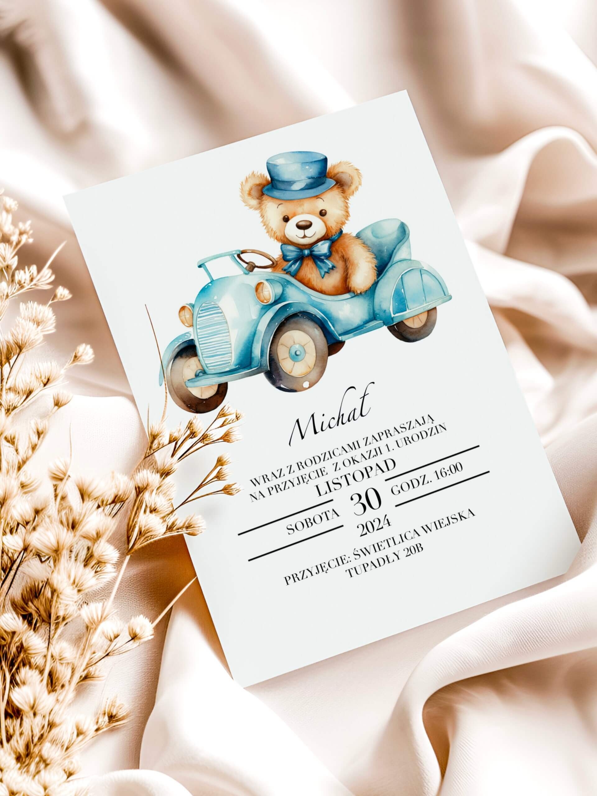 Zaproszenie z okazji 1 urodzin dla chłopca