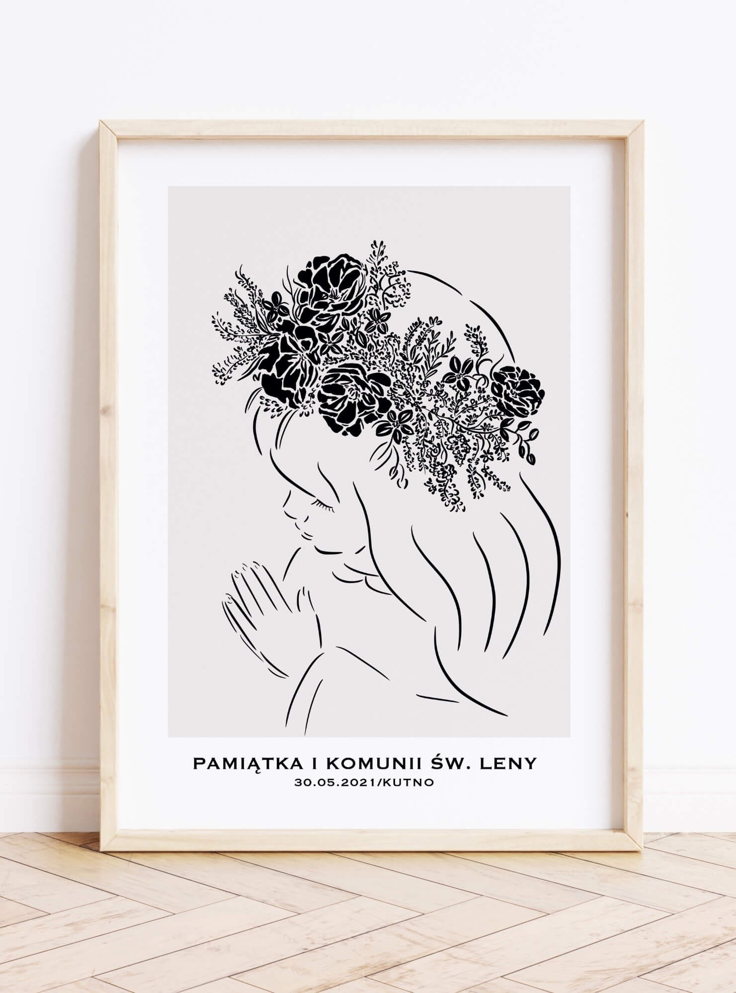 Pamiątka komunijna dla dziewczynki - personalizowany plakat 10x15cm
