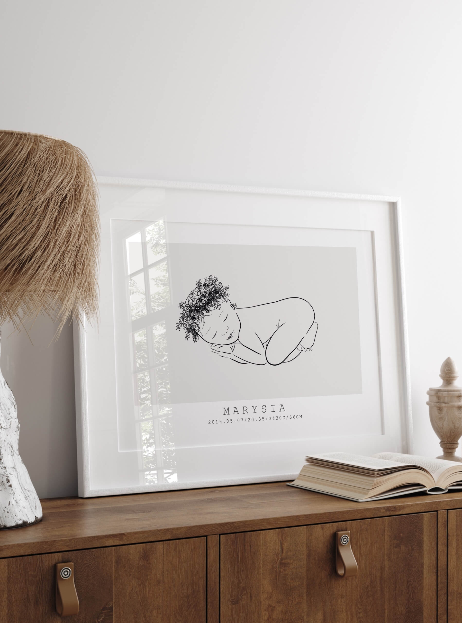 Prezent na chrzest - metryczka dla dziecka, Wzór 3 10x15cm