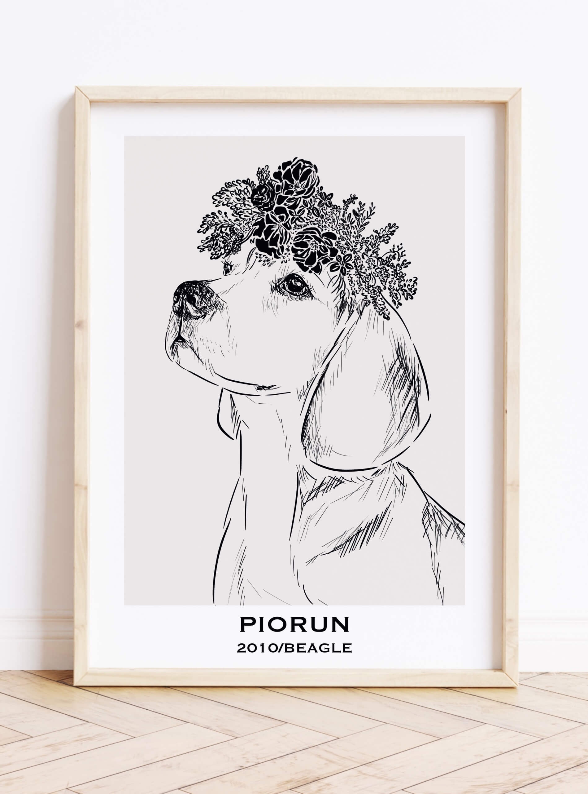 Prezent dla miłośnika psów- personalizowany plakat z psem (BEAGLE) 10x15cm