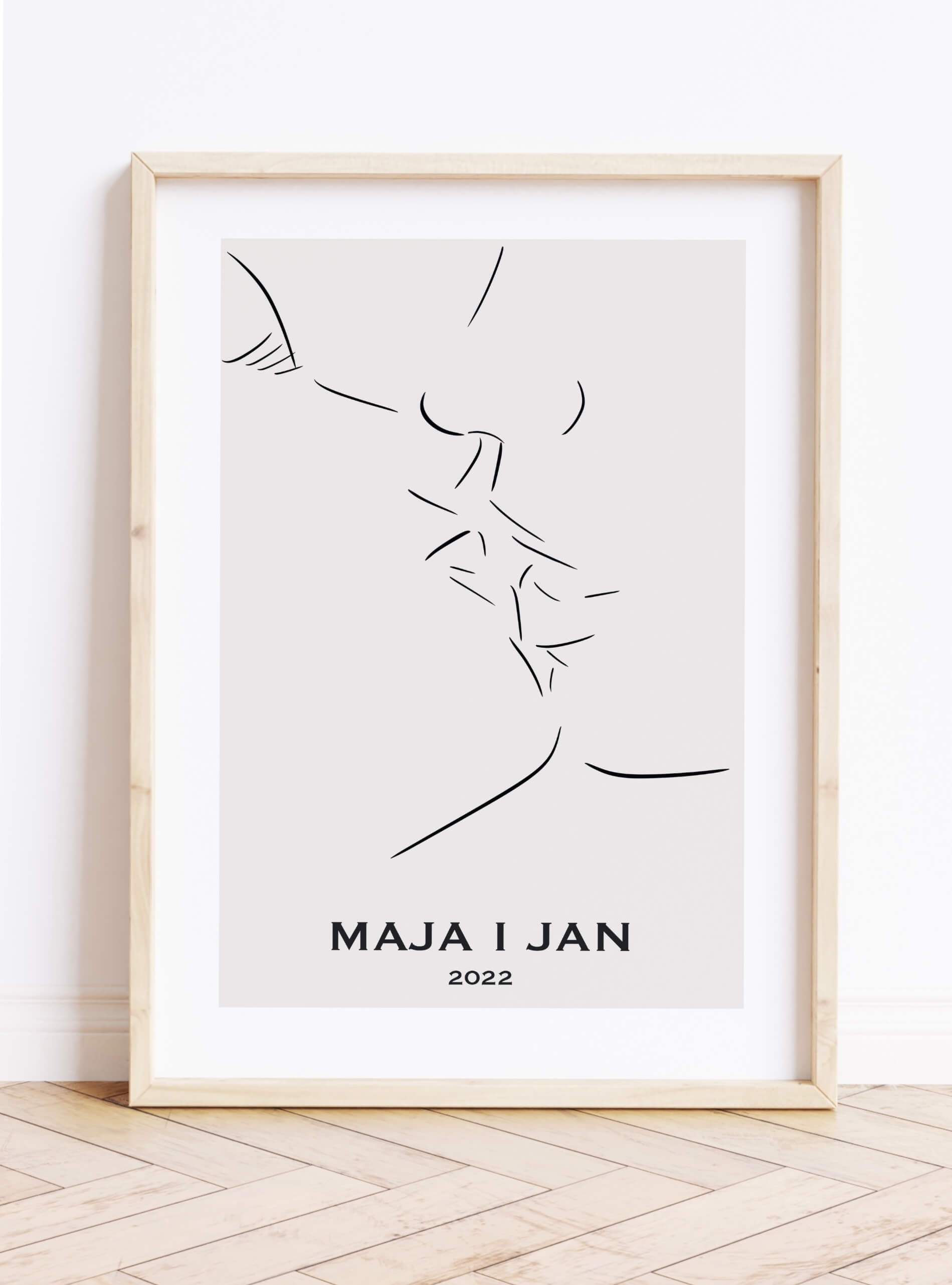 Prezent na Walentynki, personalizowana grafika "LOVE" 10x15cm