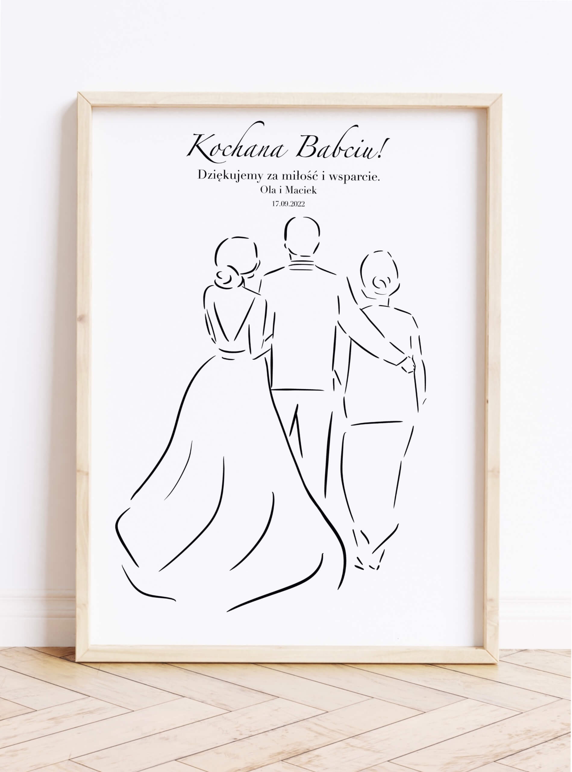 Wyjątkowe podziękowanie dla babci ślub, wesele - personalizowany obraz 10x15cm