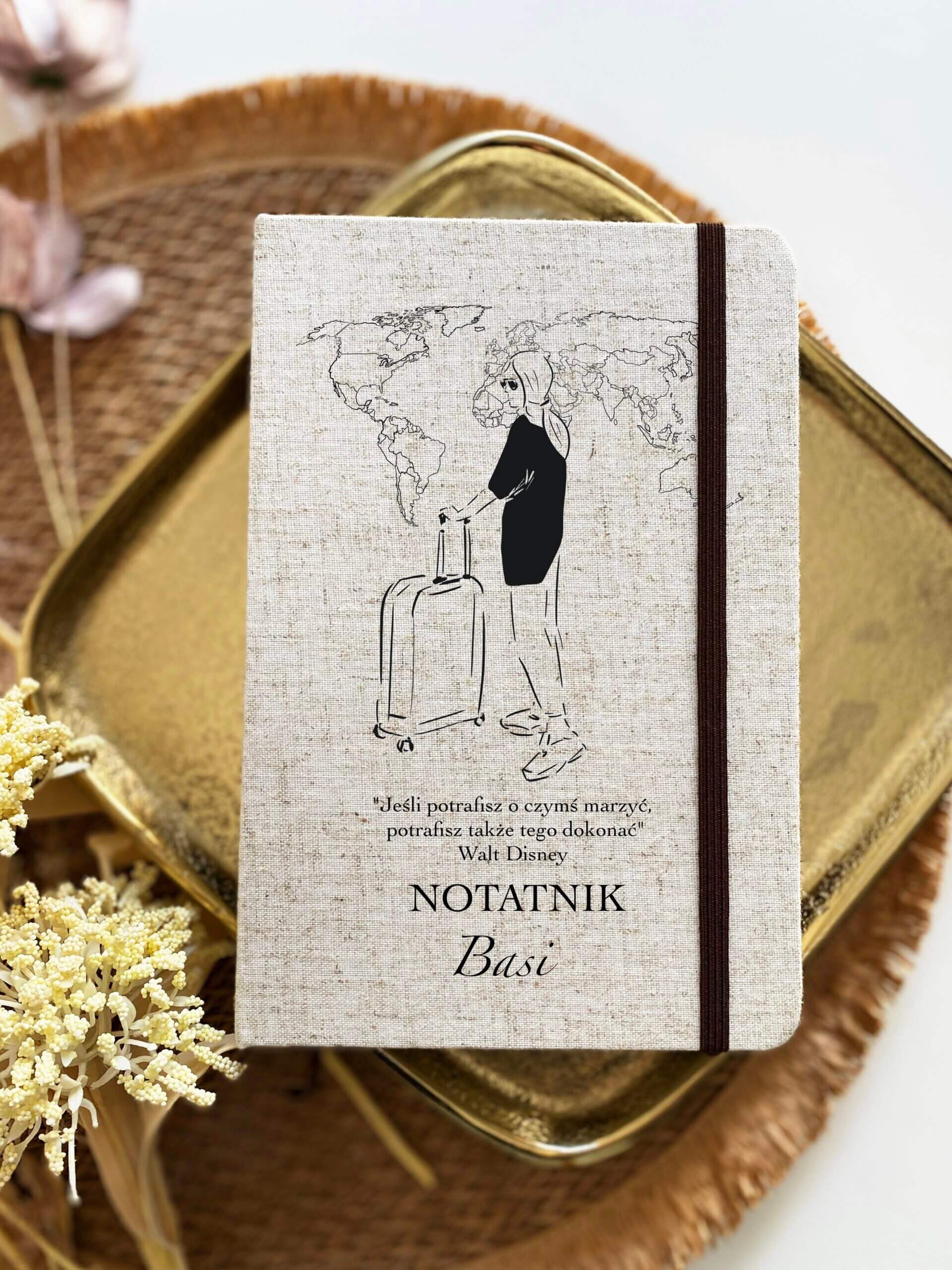 Prezent dla podróżniczki- personalizowany notes podróżniczki