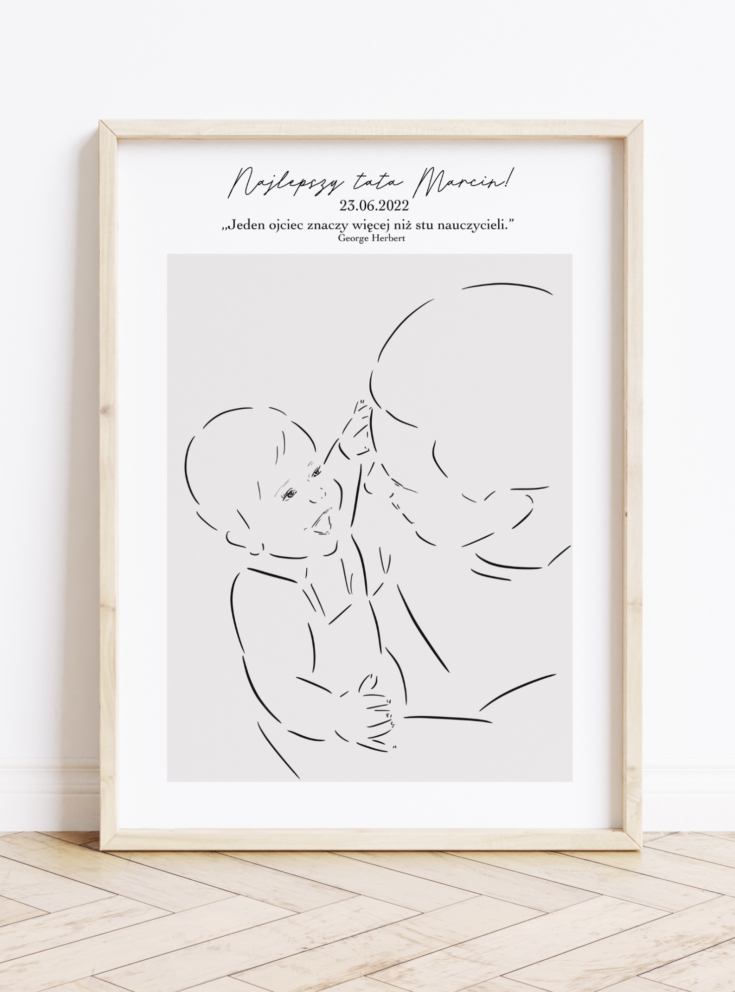 prezent na dzień ojca od niemowlaka - personalizowany plakat od syna 50x70