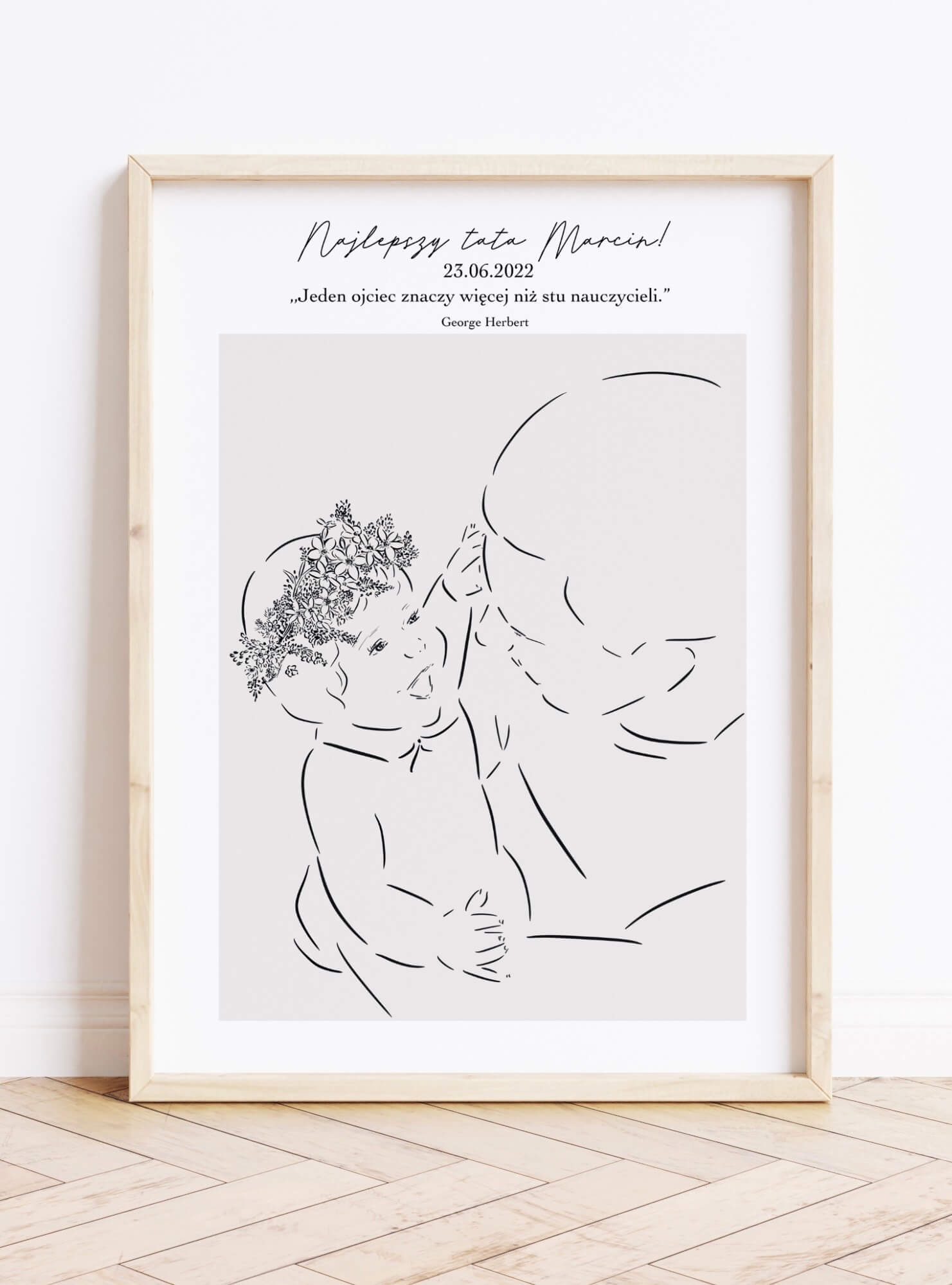 prezent na dzień ojca od niemowlaka - personalizowany plakat od córki 10x15cm