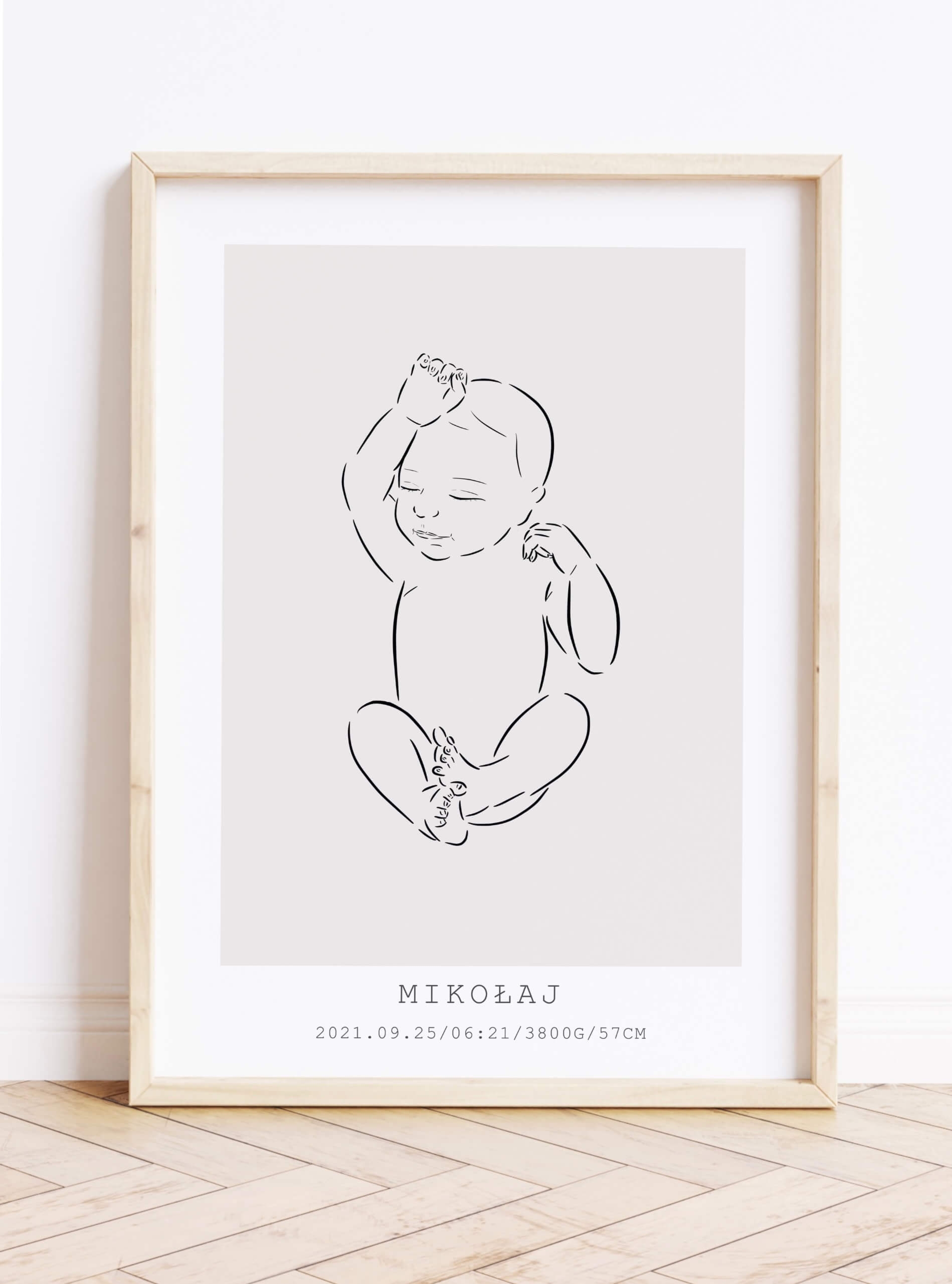 Prezent dla dzidziusia - metryczka dziecka (Wzór 8) 10x15cm