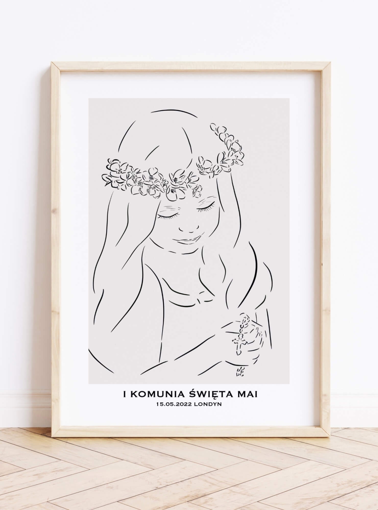 Prezent komunijny dla dziewczynki - personalizowany plakat 10x15cm