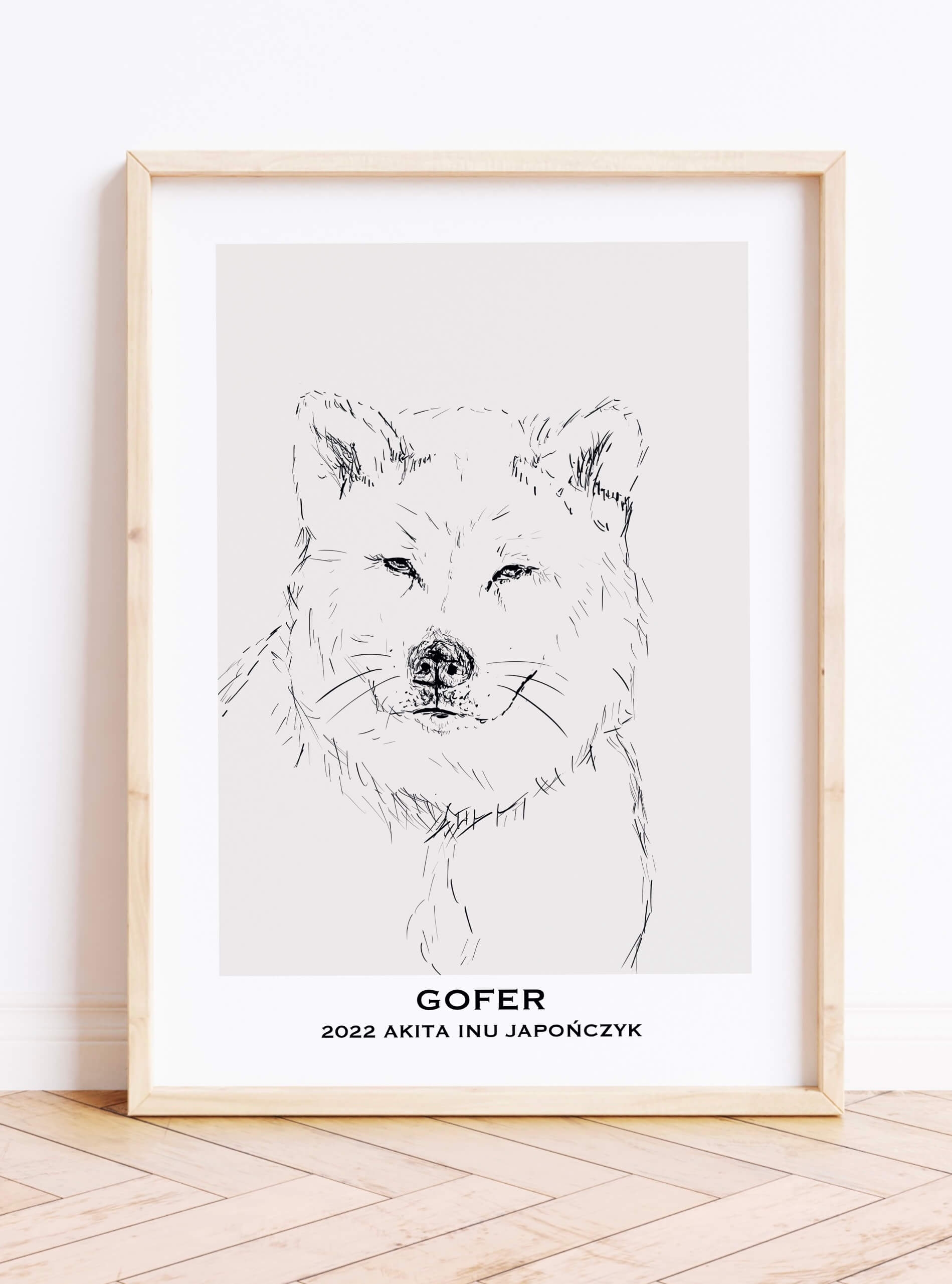 Prezent dla właściciela AKITY INU JAPOŃSKIEJ - personalizowany plakat z psem AKITA INU JAPOŃSKA 10x15cm