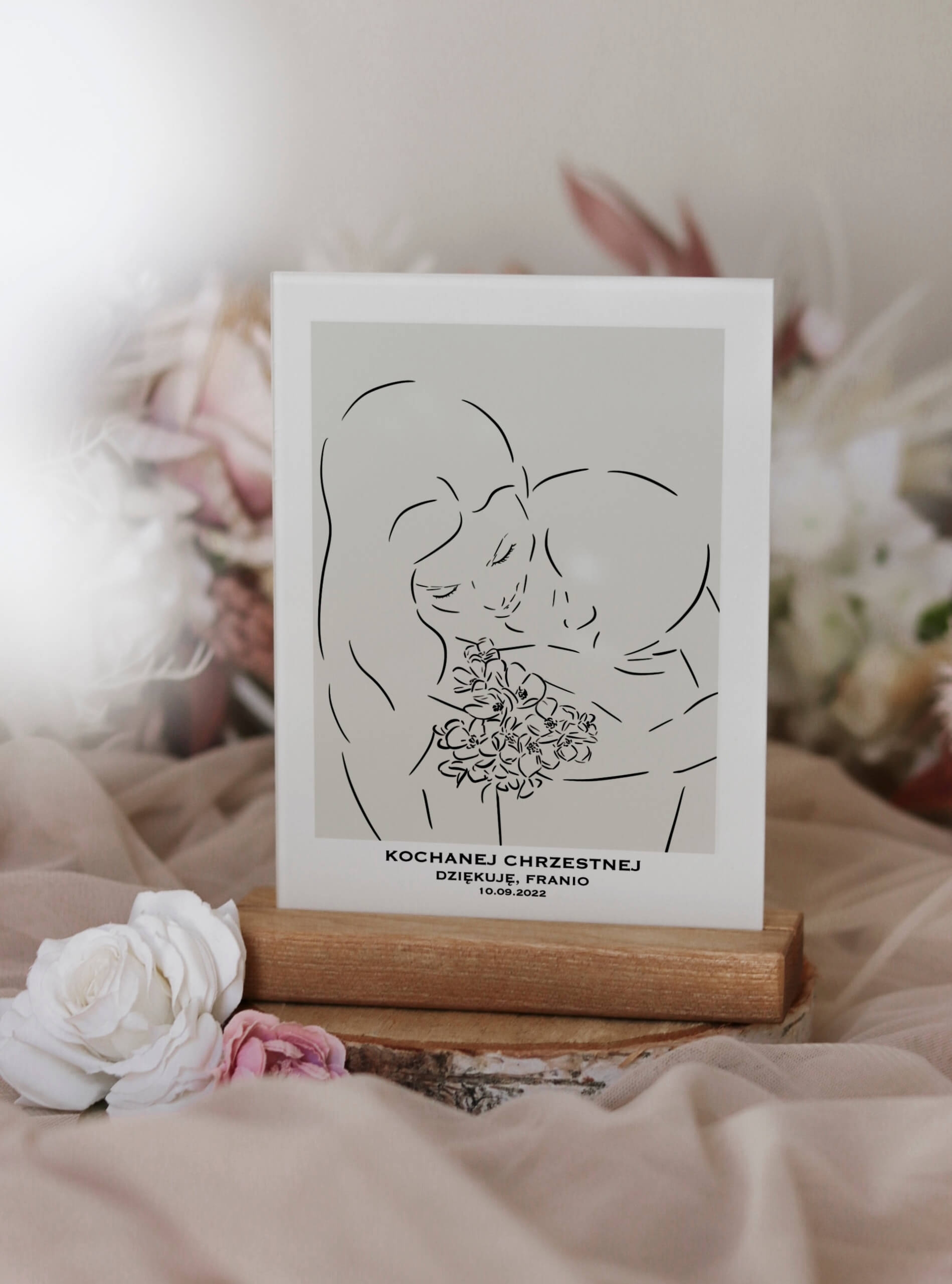 Personalizowana statuetka na szkle akrylowym - podziękowanie dla Matki Chrzestnej od chłopca