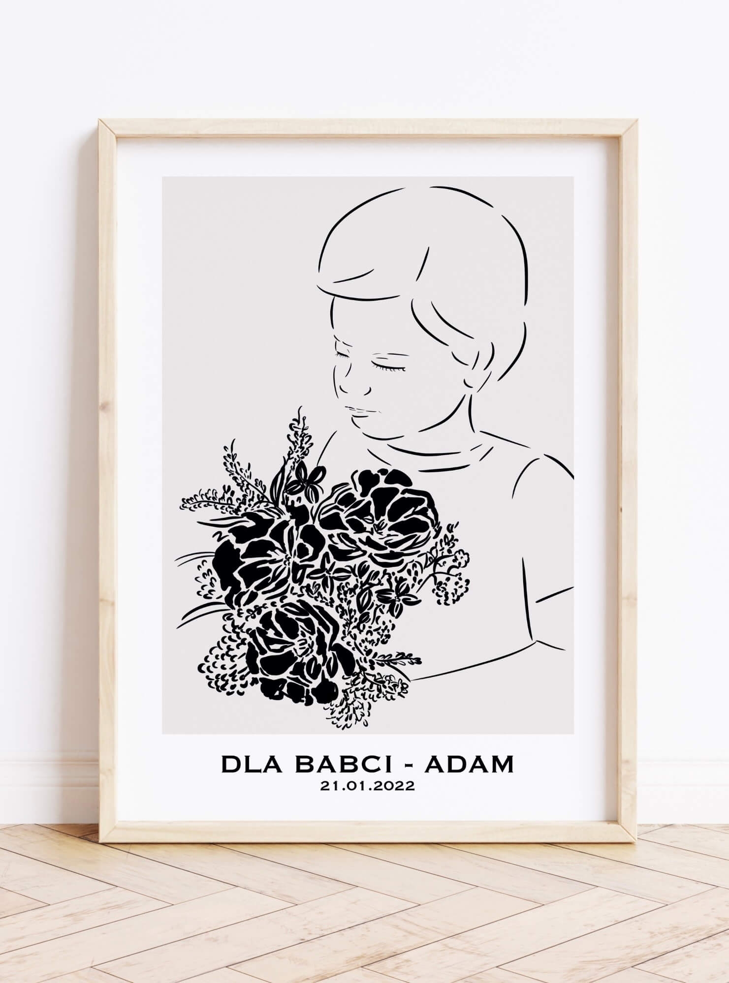 Prezent na Dzień Babci i Dziadka - personalizowany plakat (wersja dla starszego chłopca) 10x15cm