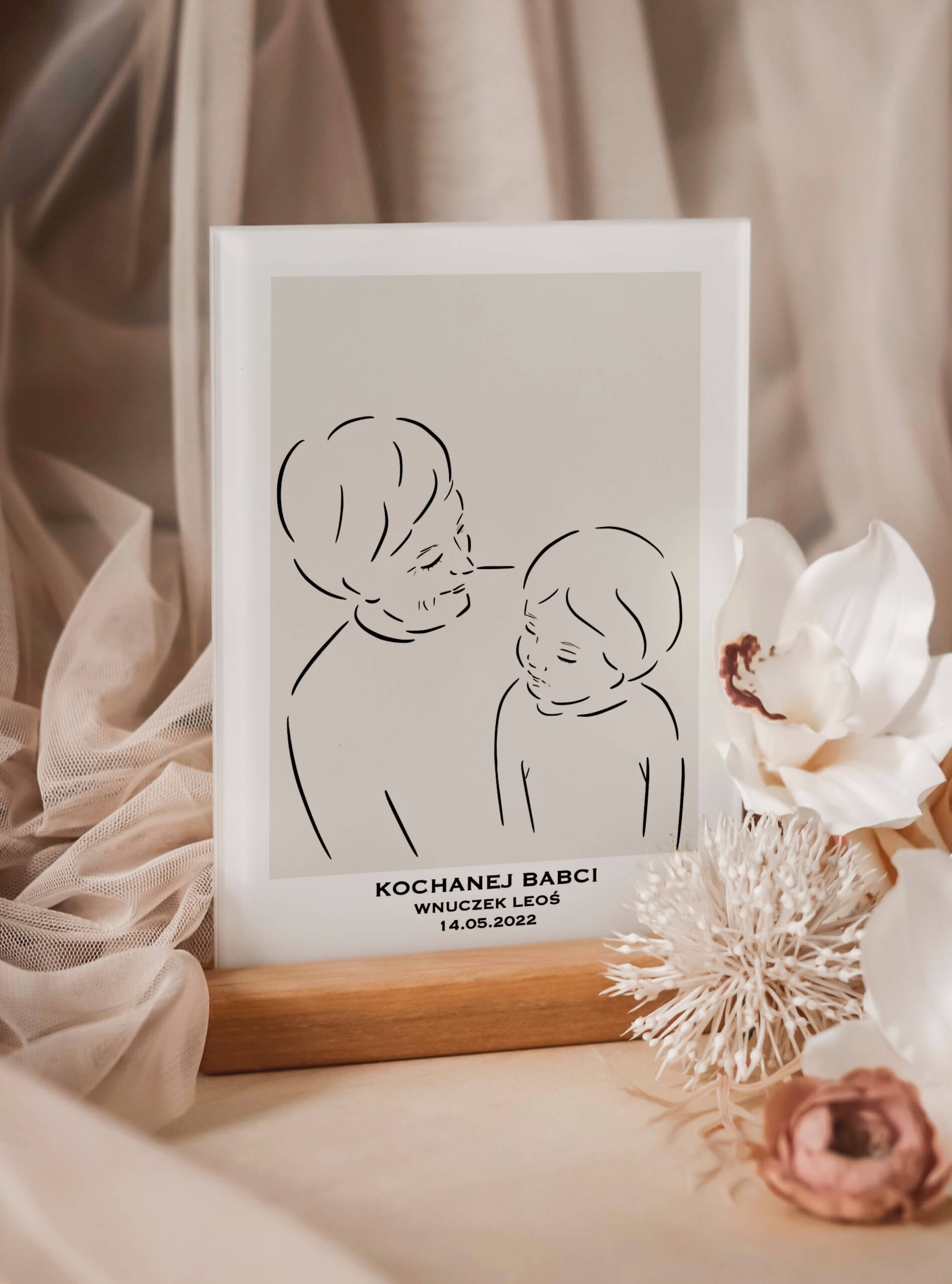 Personalizowana statuetka na szkle akrylowym - wyjątkowy prezent dla babci na święta od dziecka