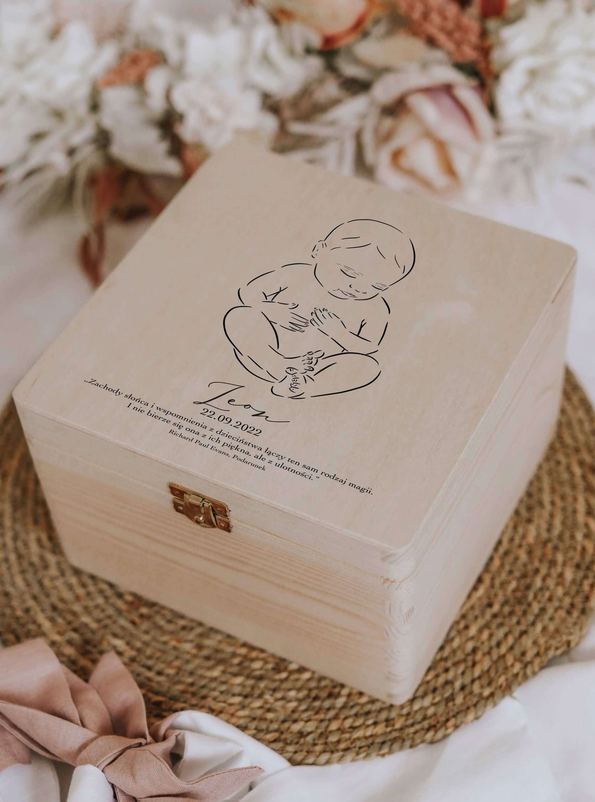 personalizowane pudełko na prezent - prezent dla niemowlaka