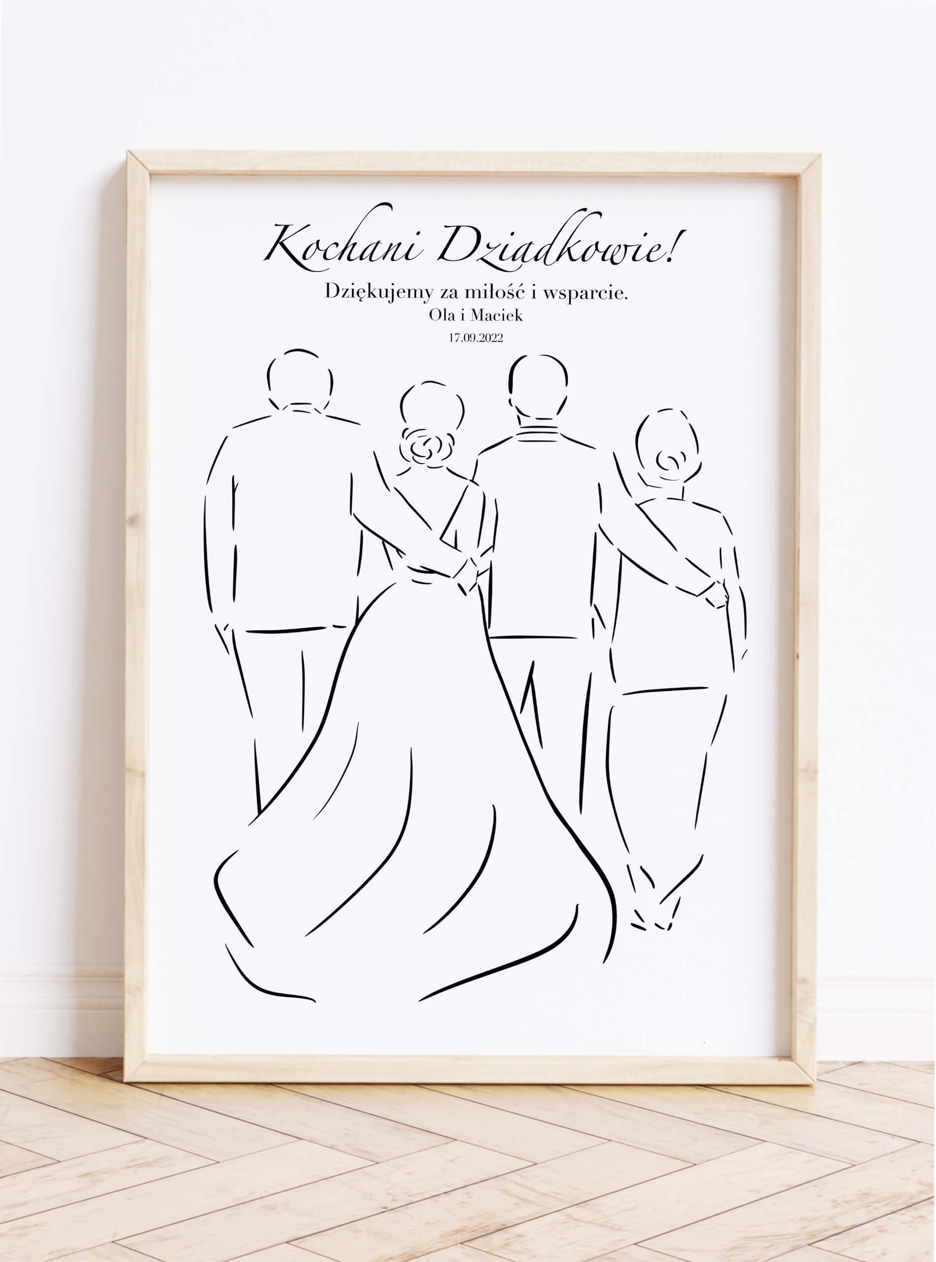podziękowania dla dziadków na ślub, wesele - personalizowany obraz 10x15cm